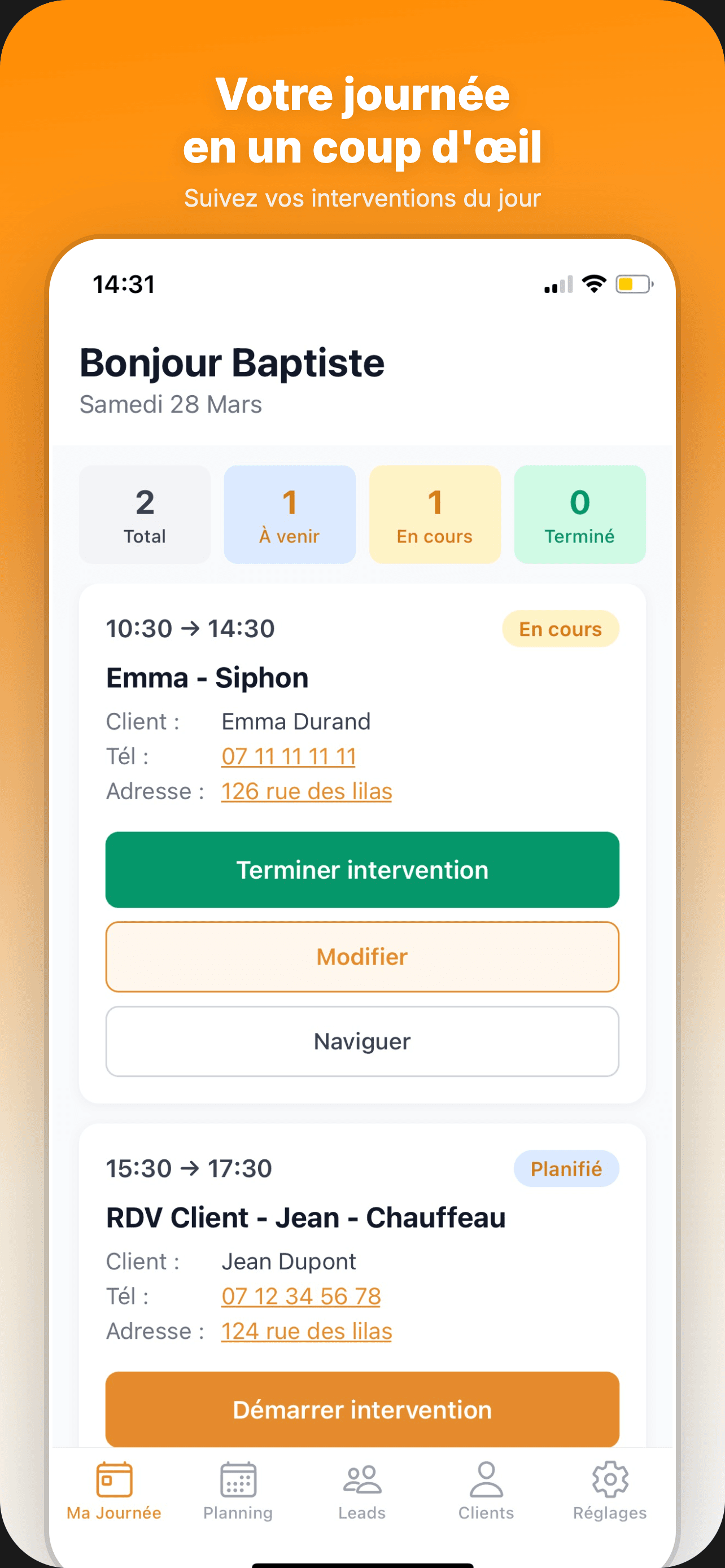 Votre activité dans votre poche